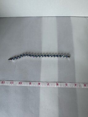 Touchstone Crystal by Swarovski - Blue & Silver Tennis Bracelet